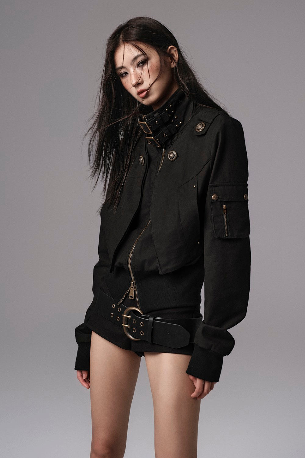 Buckle Collar Utility Jacket