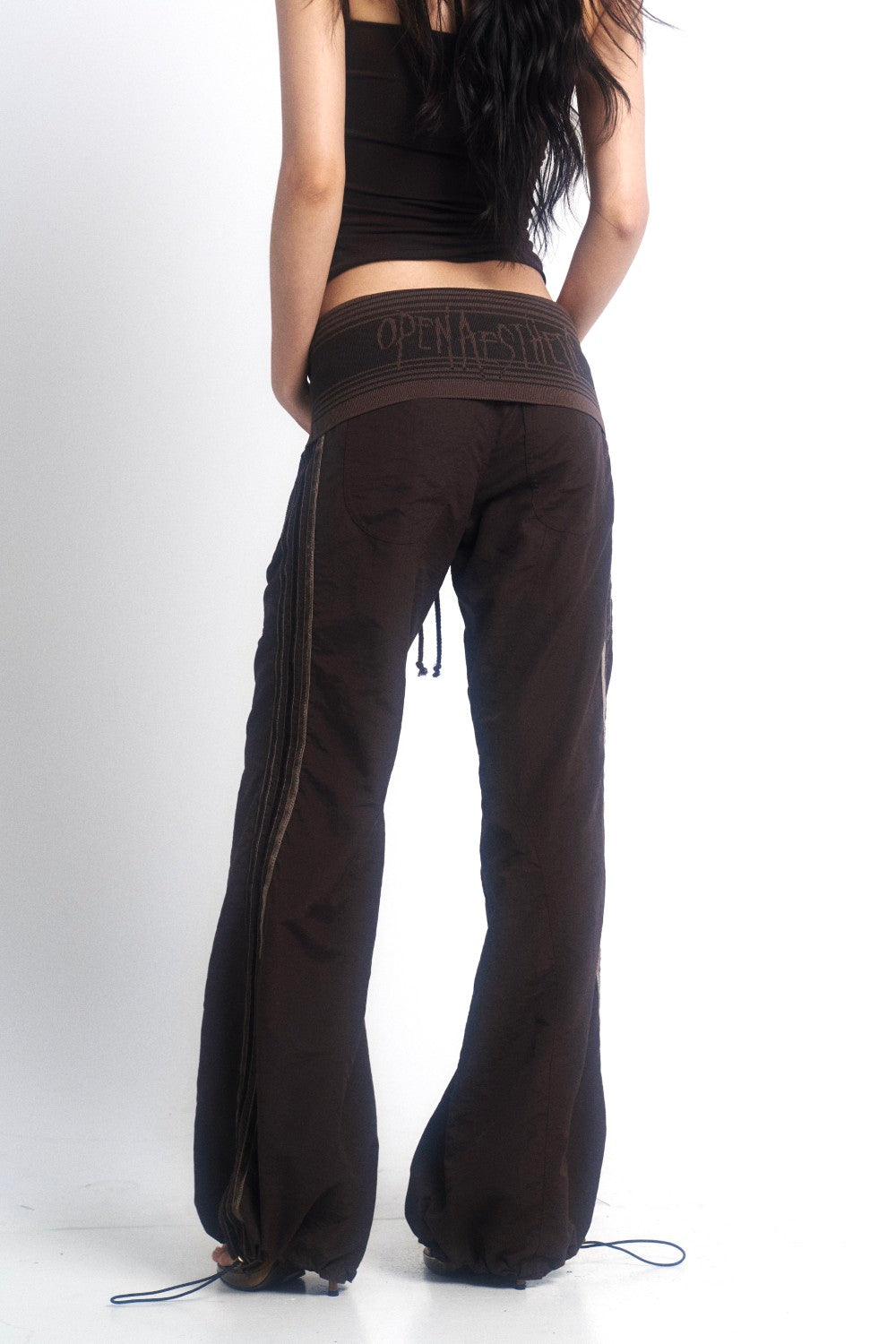 Fold-Over Striped Sweatpants