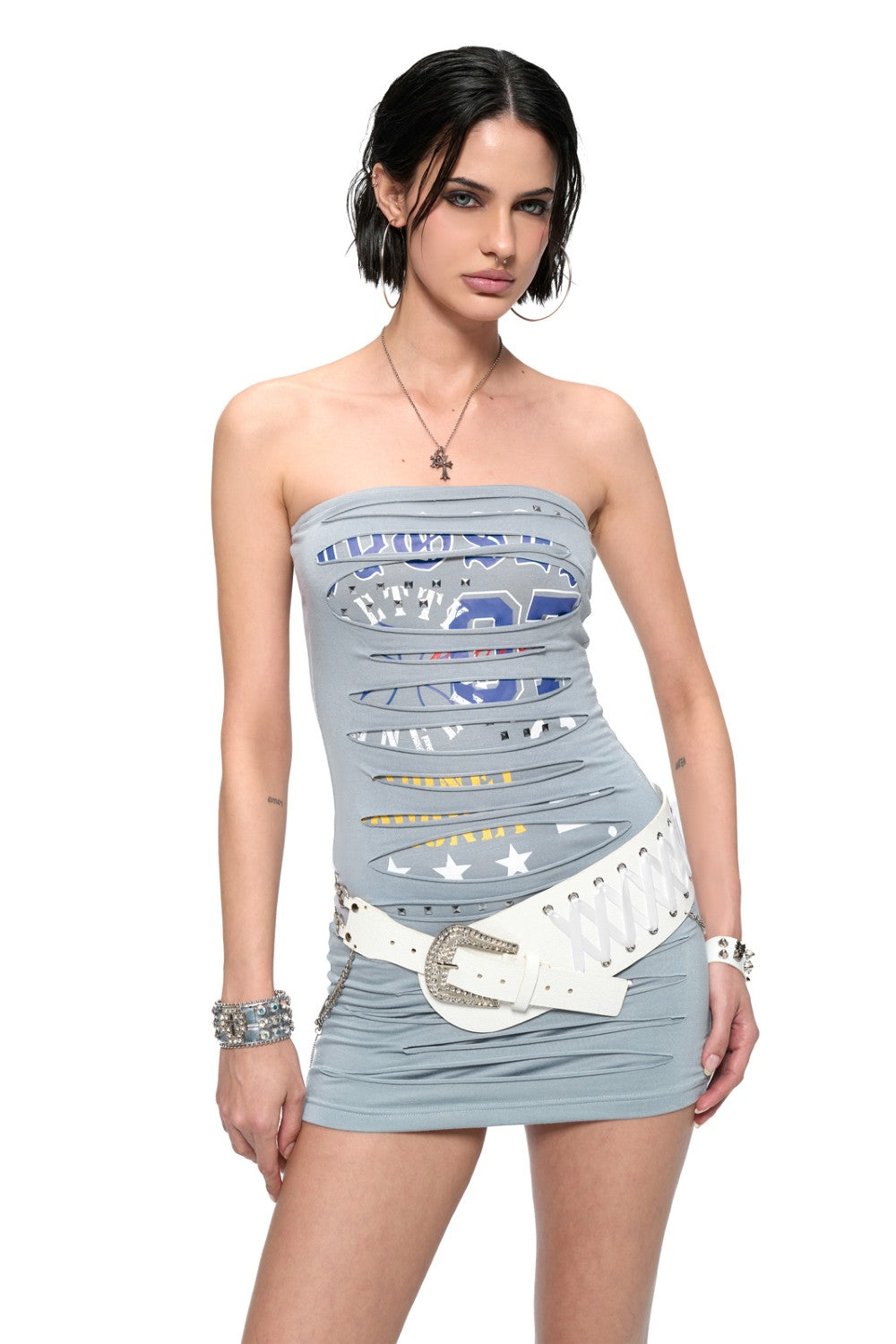 Cutout Print Bodycon Dress