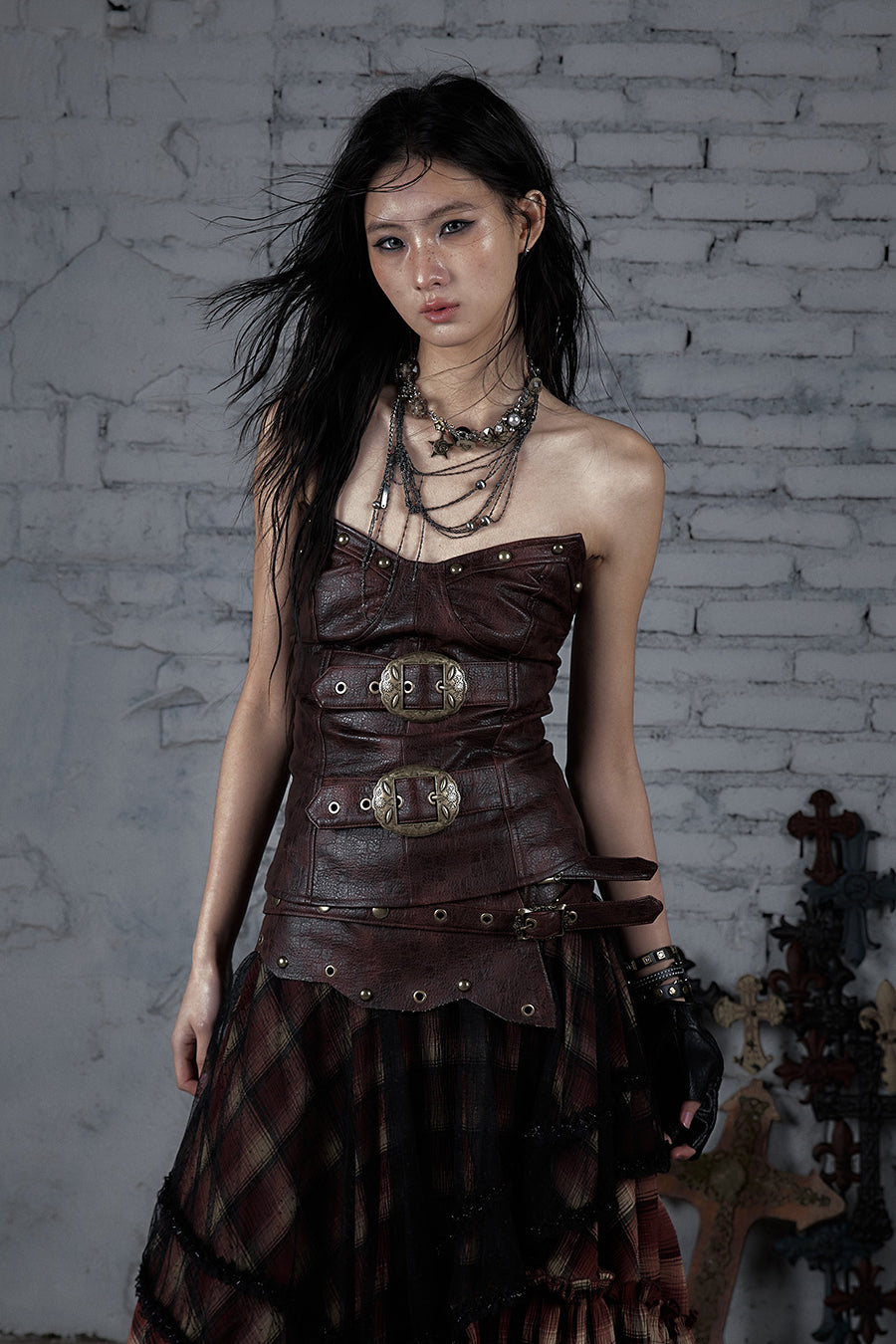 Buckled Leather Corset