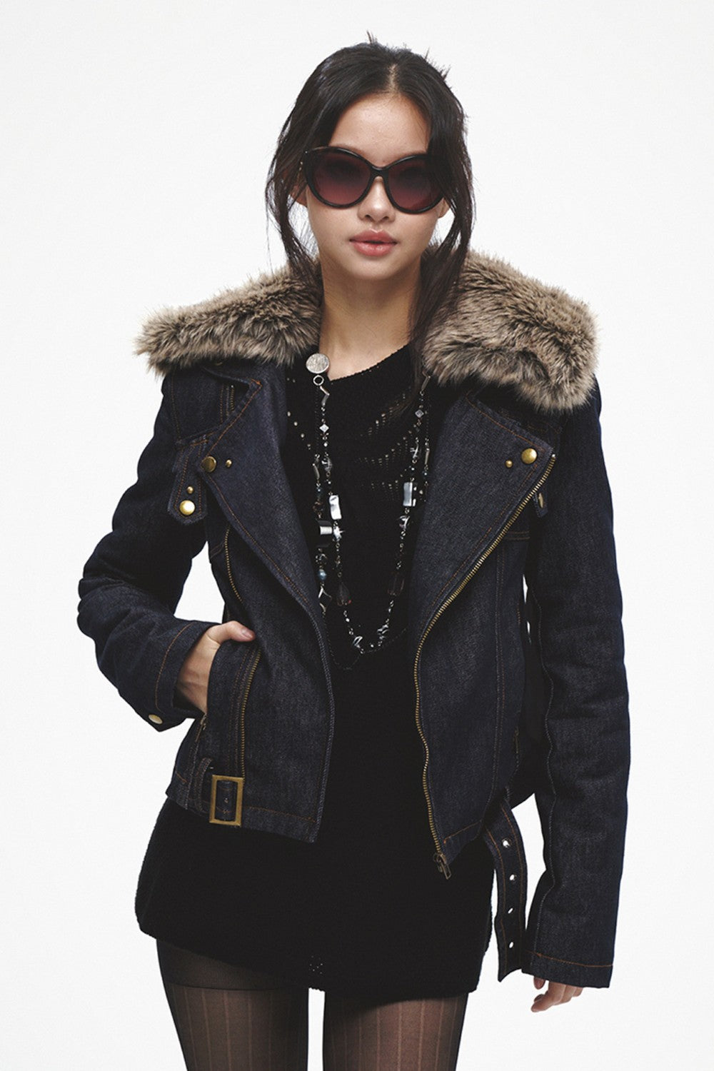 Blair Faux Fur Denim Jacket