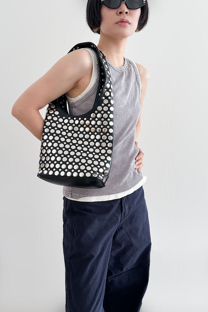 Black Lira Studded Bag