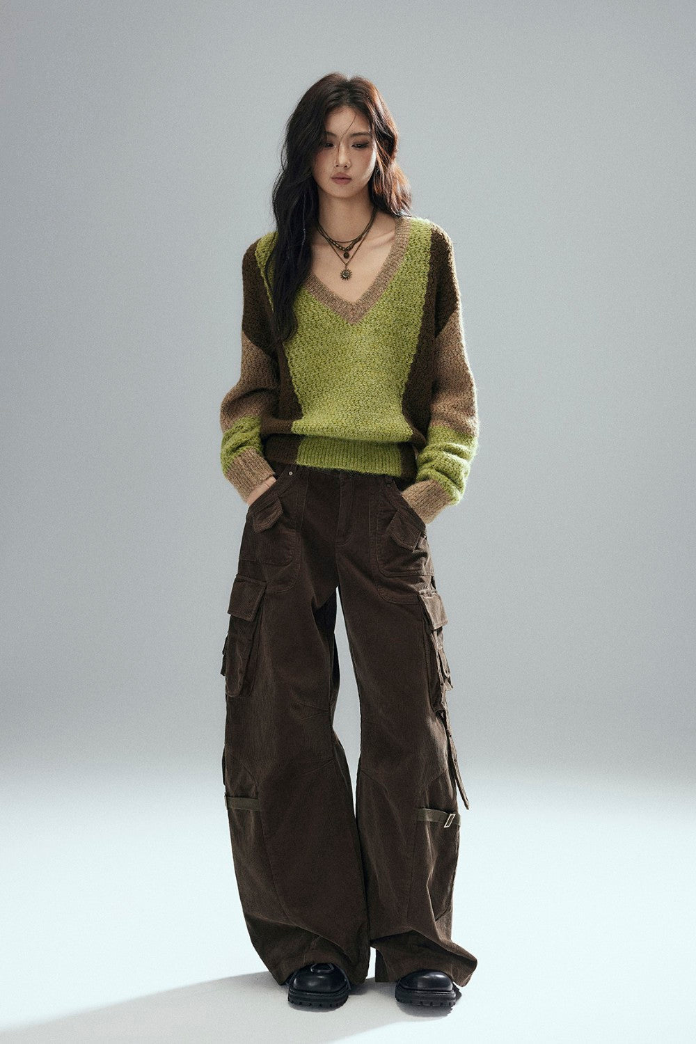 Arlo V-Neck Colorblock Sweater