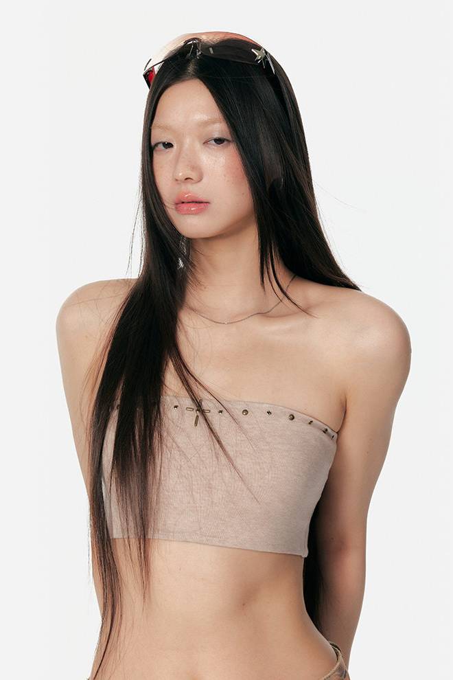 Studded Bandeau Top