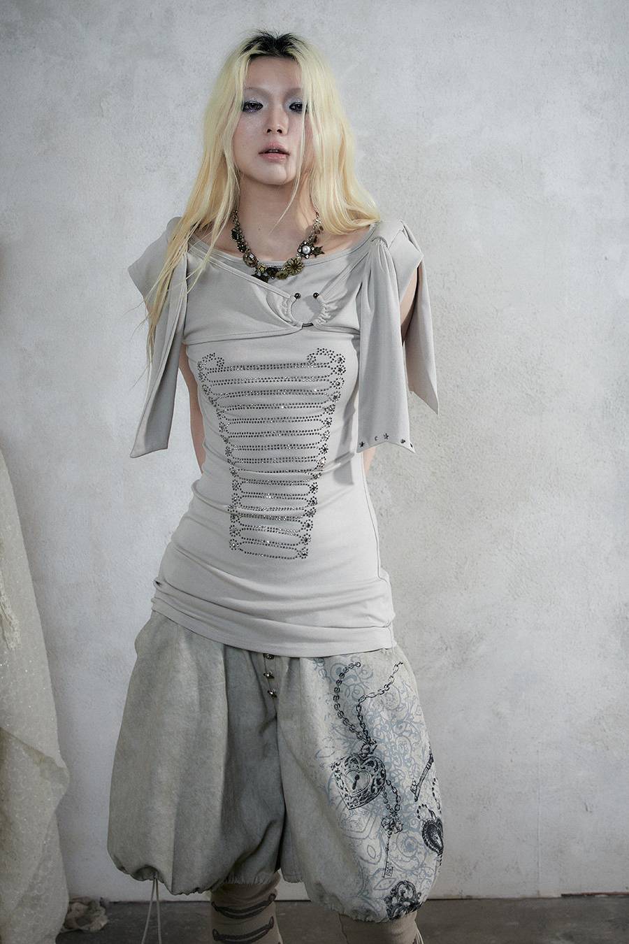 Embellished Shoulder Mini Dress