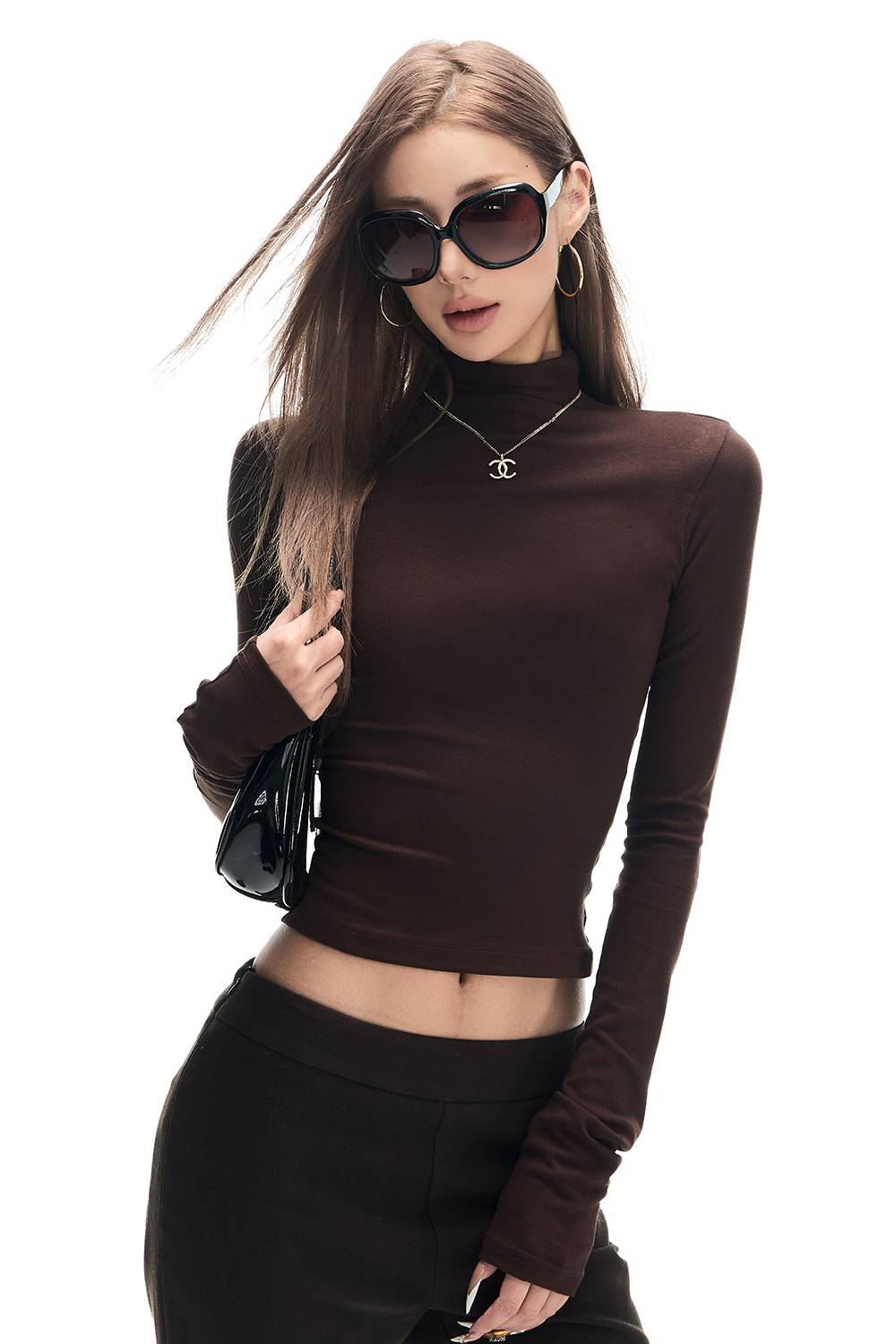 Fitted Mock Neck Top