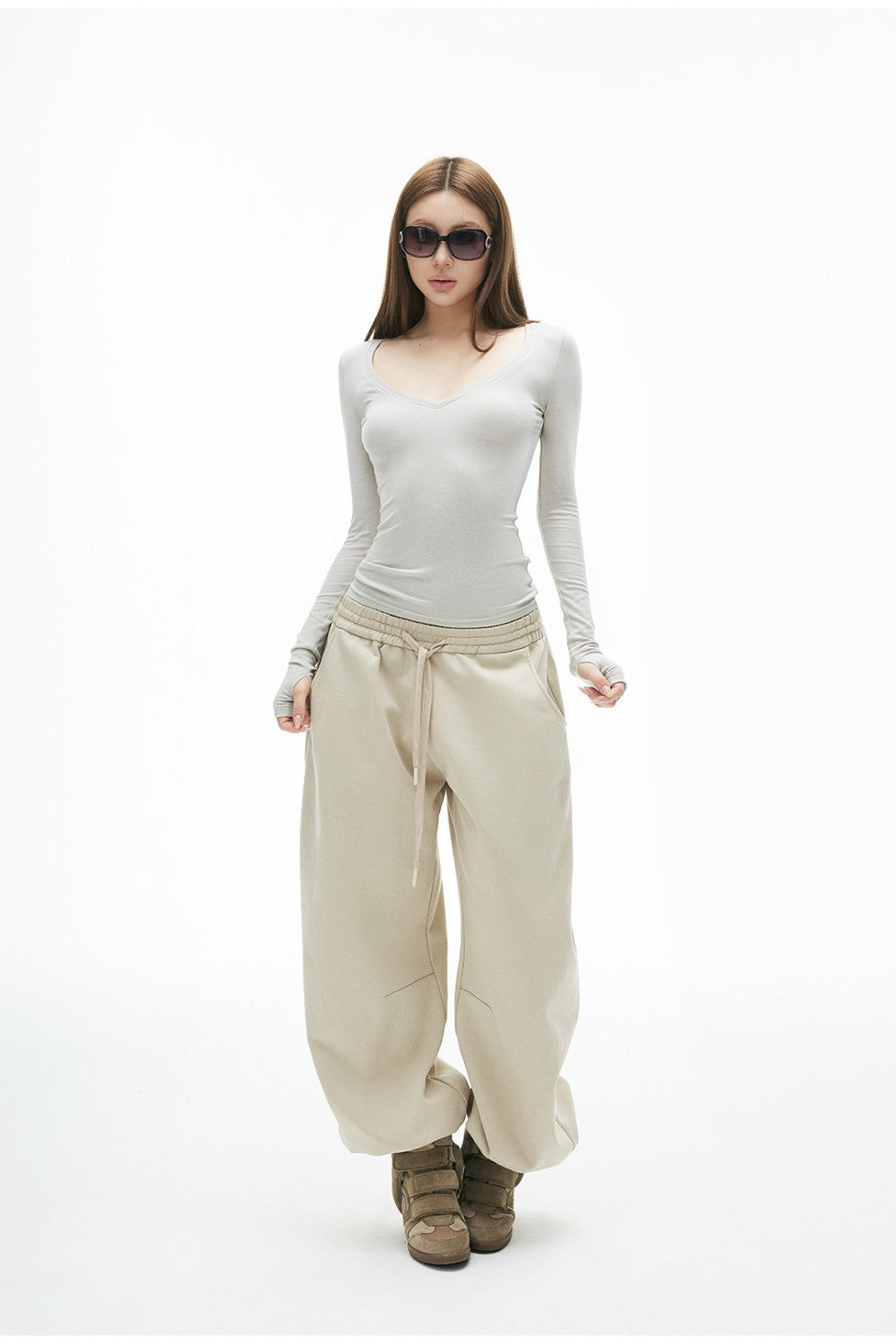 Khaki Curve Sweatpants