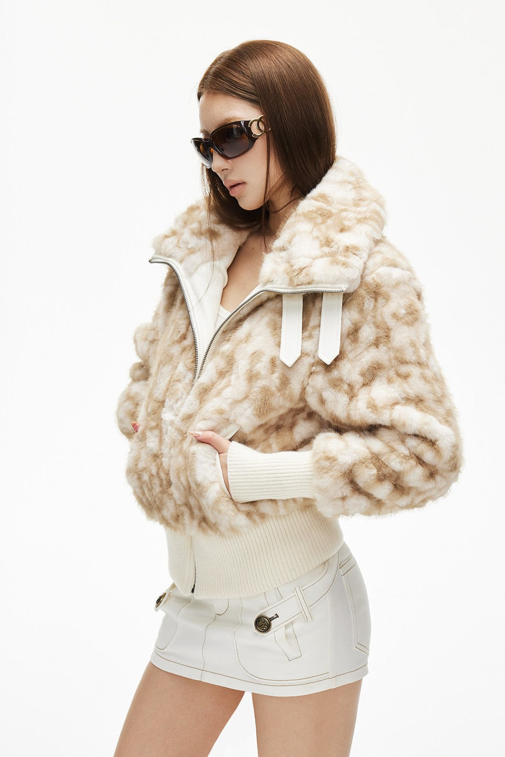 Ava Marble Fur Coat