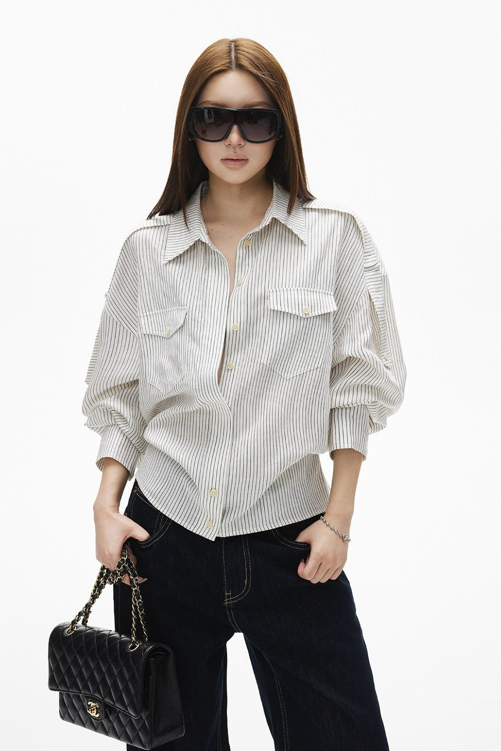 Anna Linen Stripe Blouse