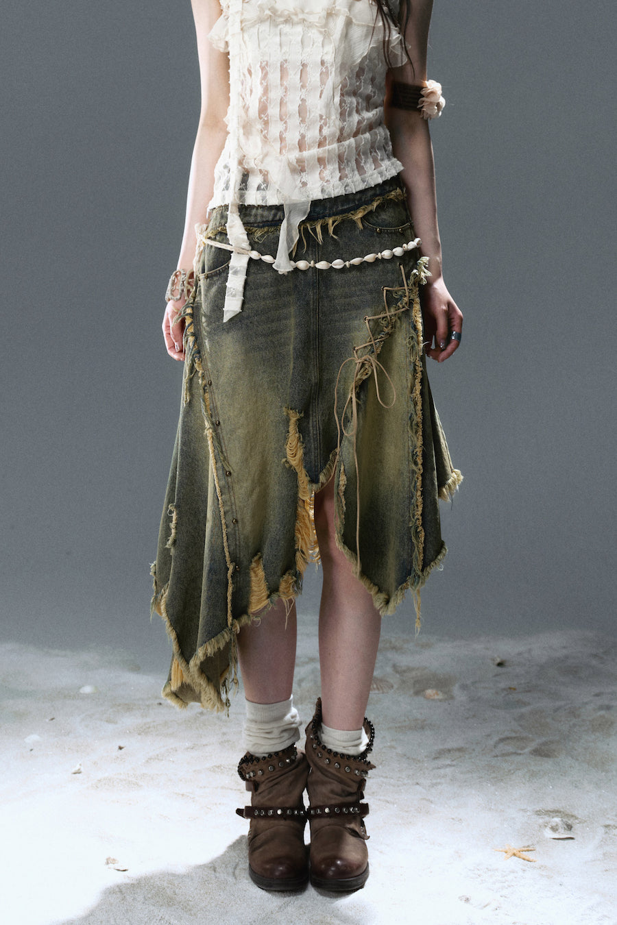Frayed Rogue Stitch Skirt